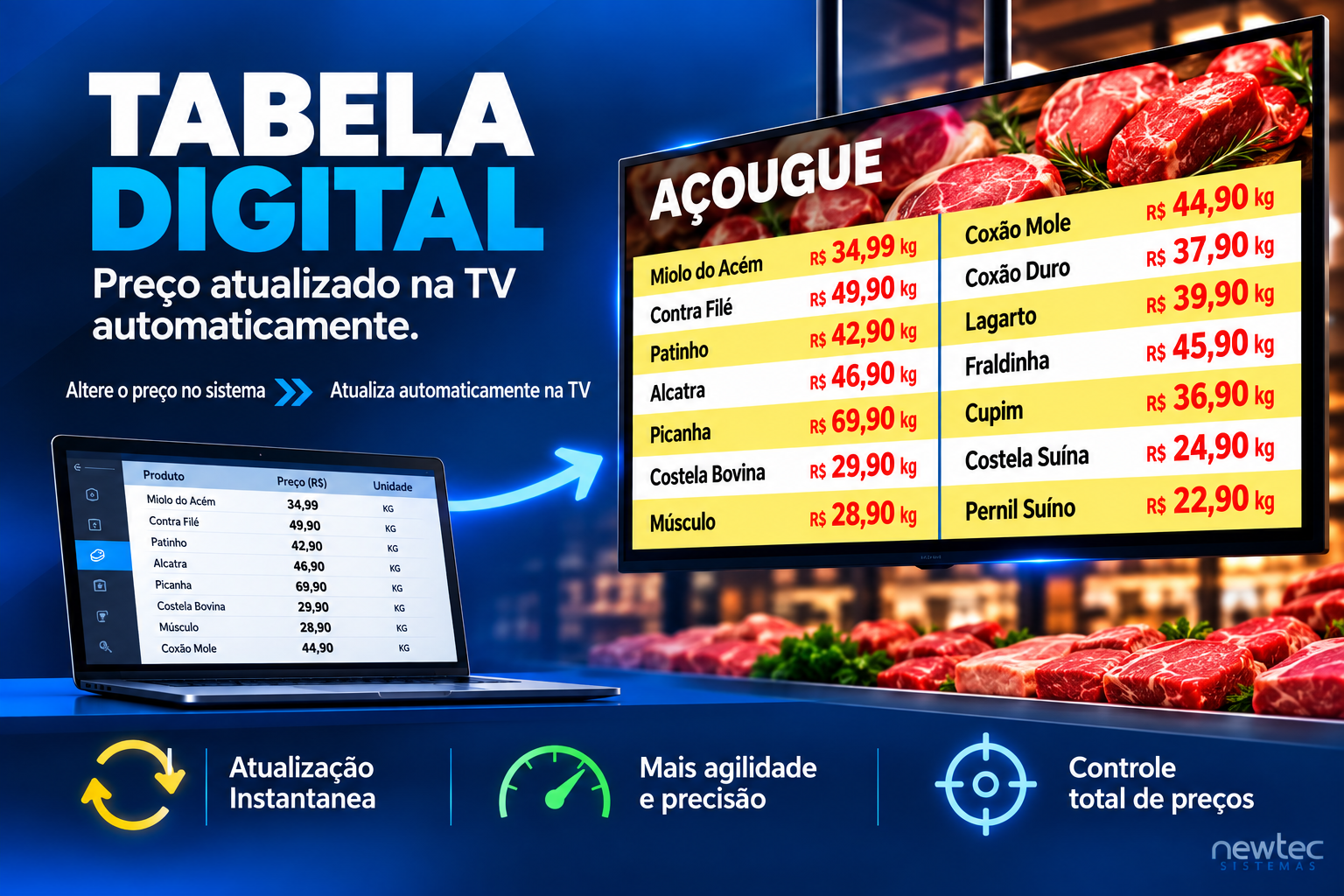 Tabela Digital: preços atualizados automaticamente na TV